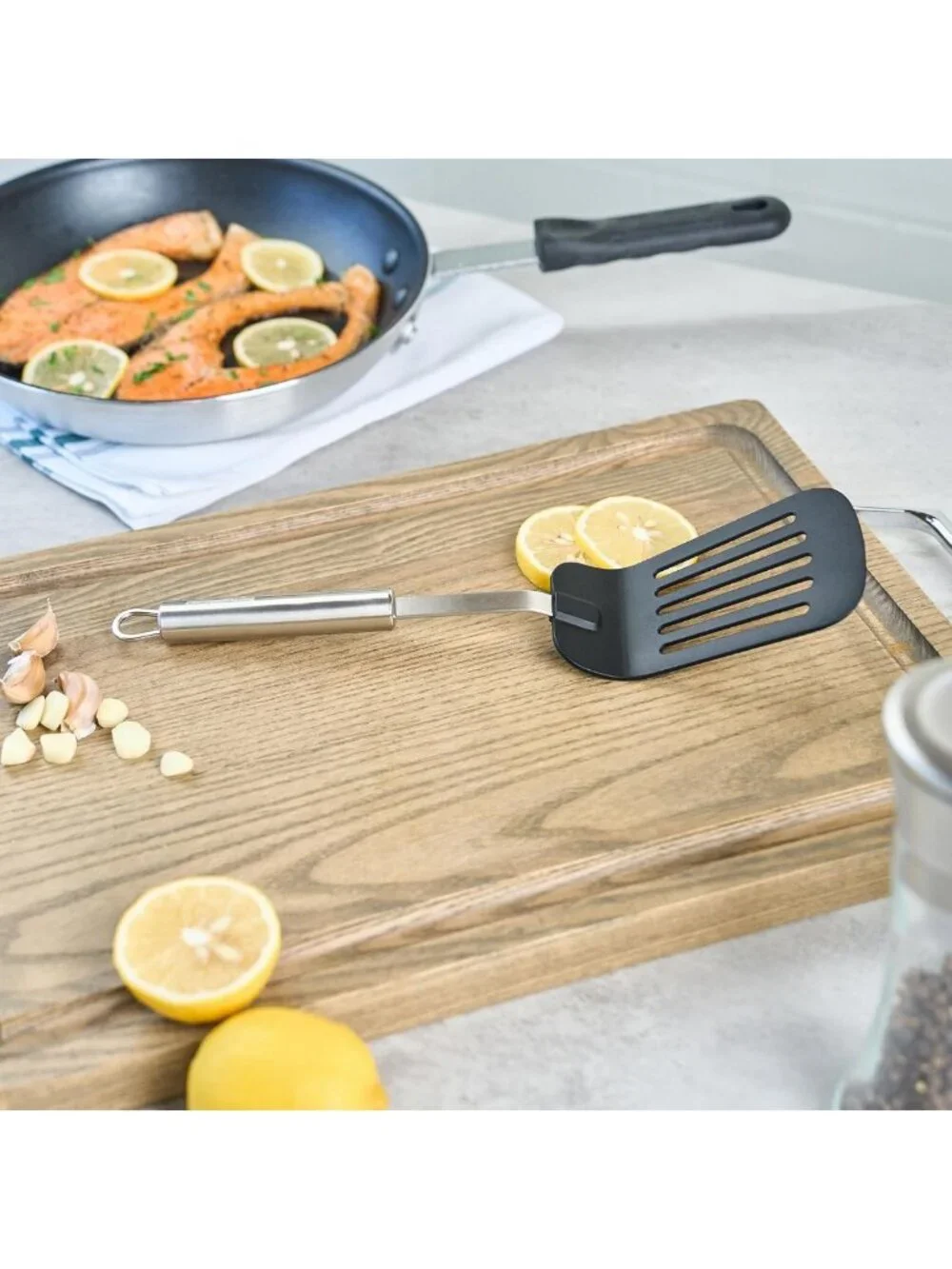 Large Heat-Resistant Slotted Turner Spatula Set - Non-Stick, Dishwasher Safe, 6